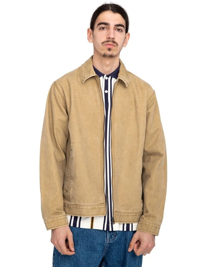 Parker Canvas Zip-Up Jacket in Green