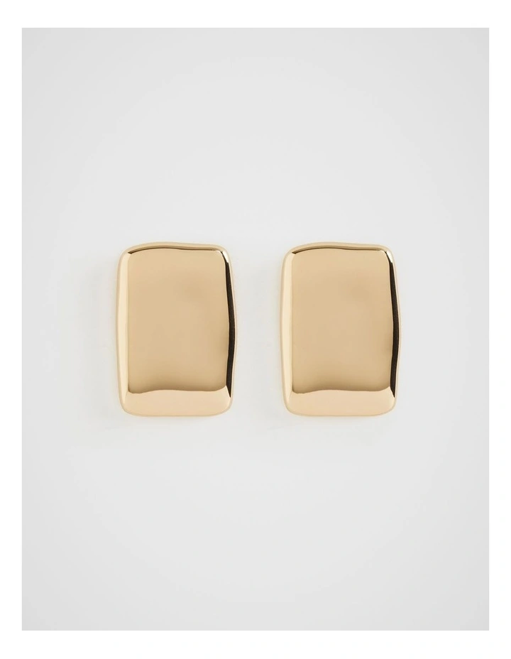Rectangle Stud Earring in Gold
