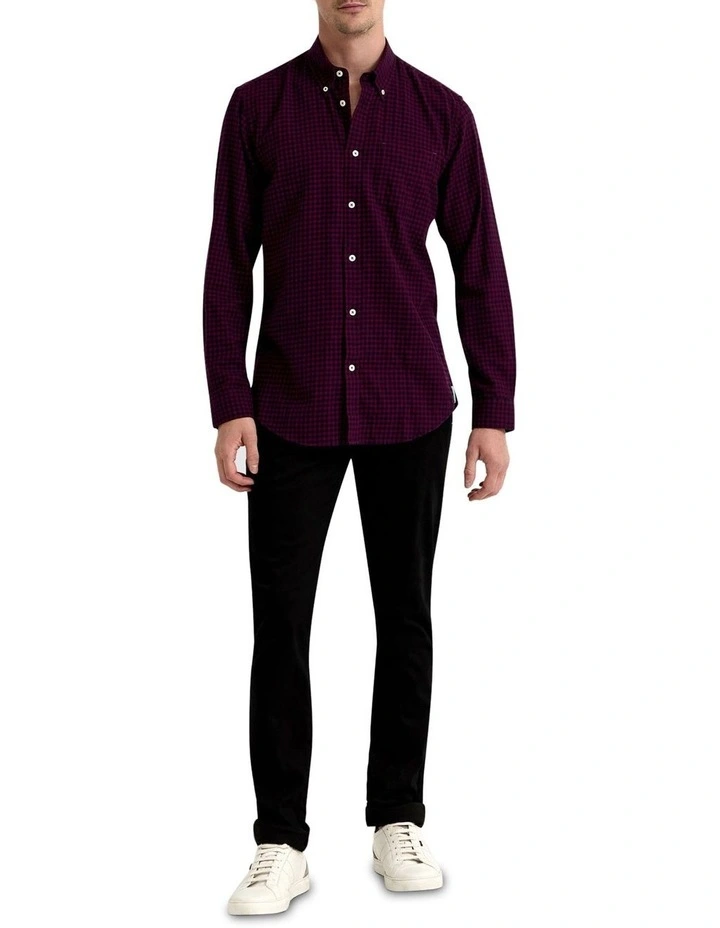 Uxbridge Regular Fit Check Shirt in Plum