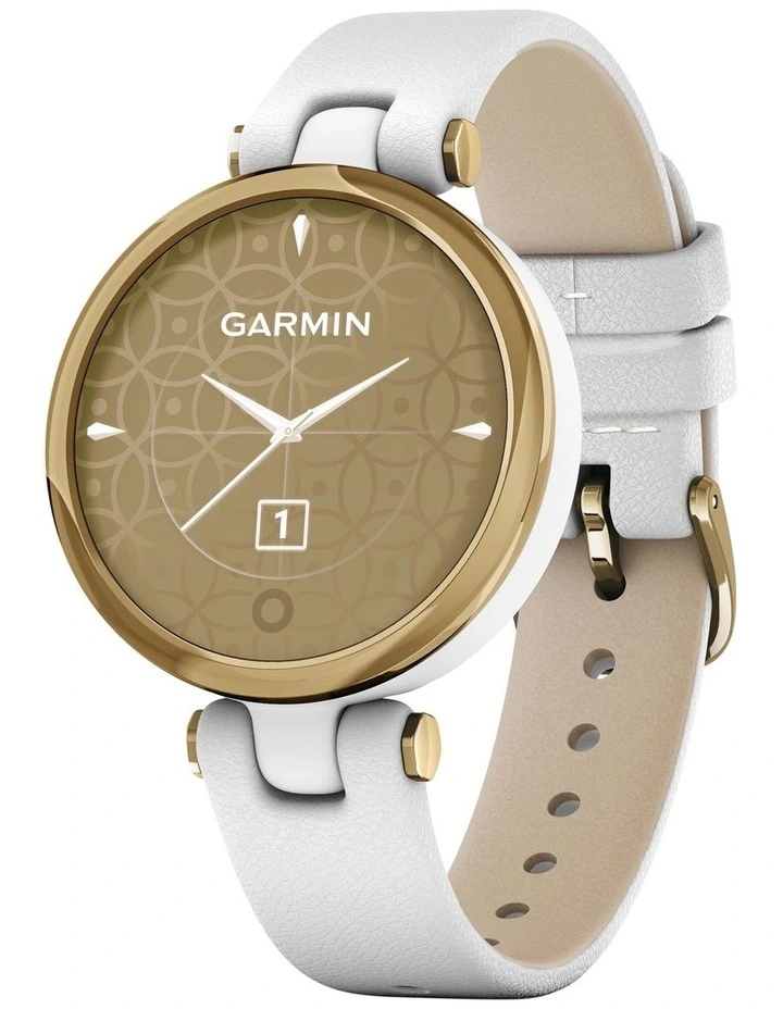 Lily 'Classic Edition' Smartwatch Light Gold/White Leather Band