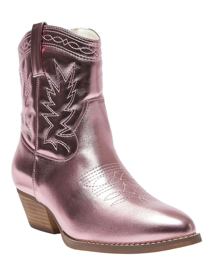 Texas Western Boots in Ice Pink Metallic