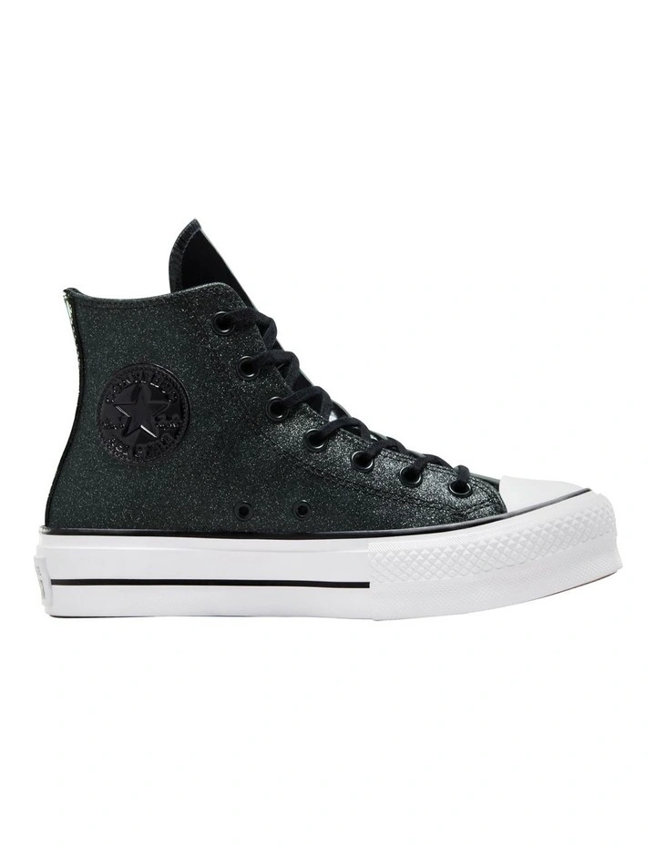 Chuck Taylor All Star Lift Platform Sparkle Party Shoes in Black