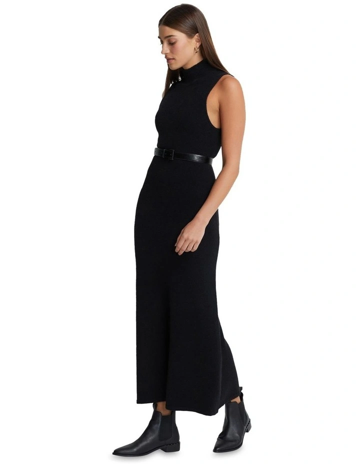 Renee Yak Blend Knitted Dress in Black