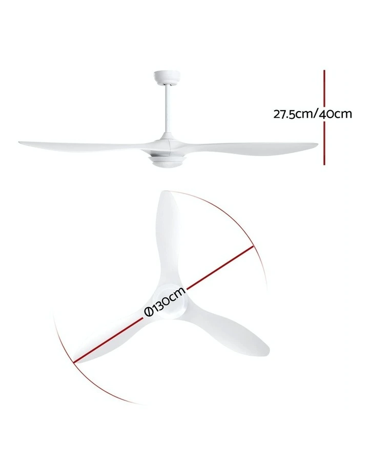 52 Inch 3 Blades DC Motor Ceiling Fan With Light And Remote