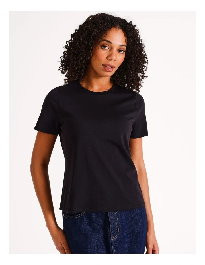 Short Sleeve Crew Neck Tee in Charcoal