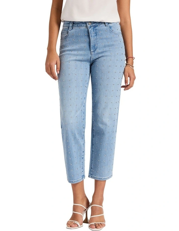 Florence Studded Jean in Ice Water