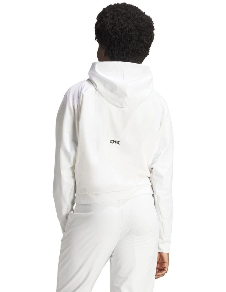 Z.N.E. Woven Full-Zip Hoodie in White
