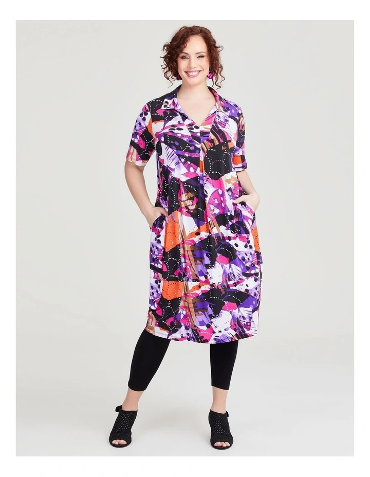 Collar Luna Tulip Dress in Print