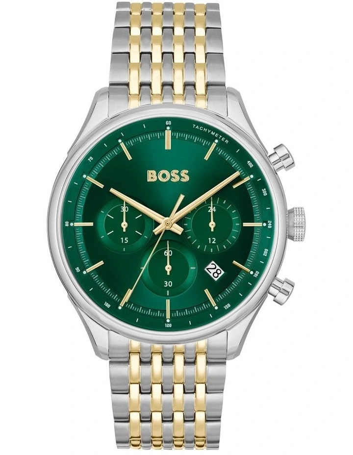 Gregor Stainless Steel & Ionic Plated Gold Steel Watch in Green