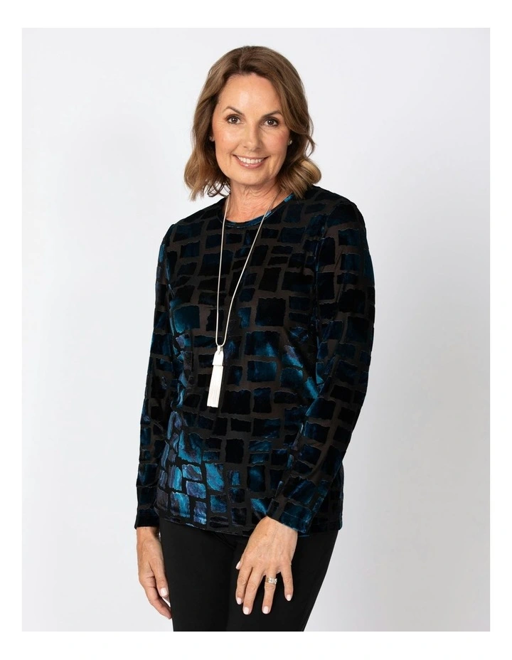 Cordelia Long Sleeve Top in Blue