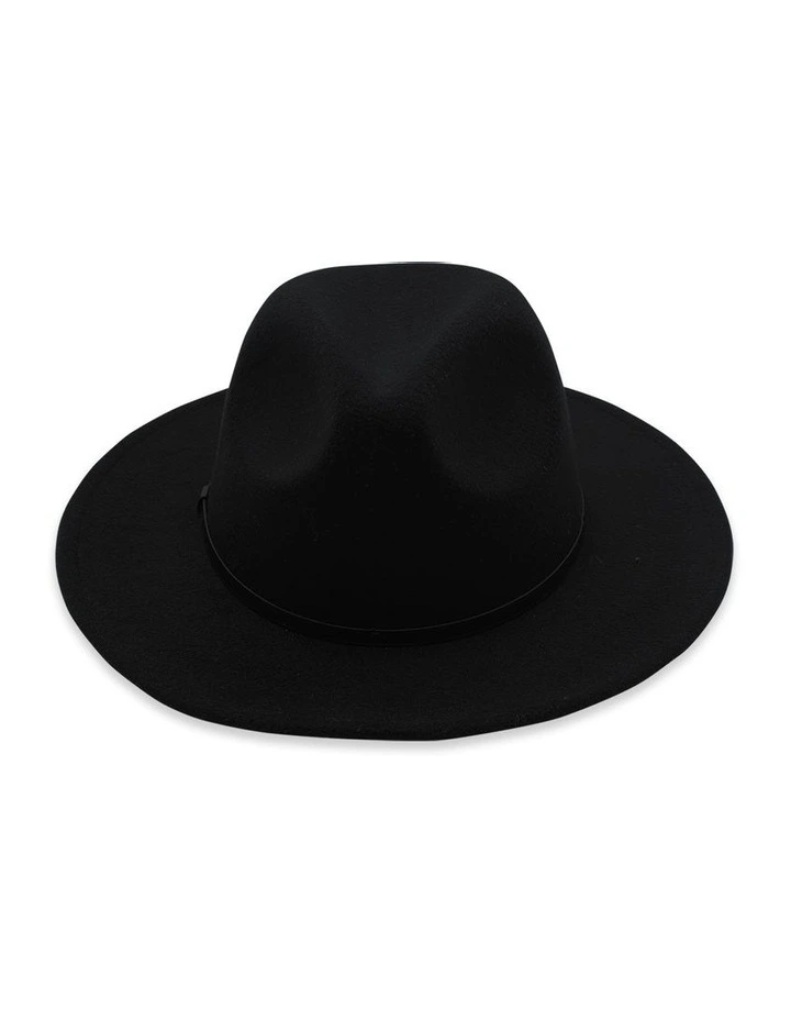 Hudson Polyester Felt Fedora in Black