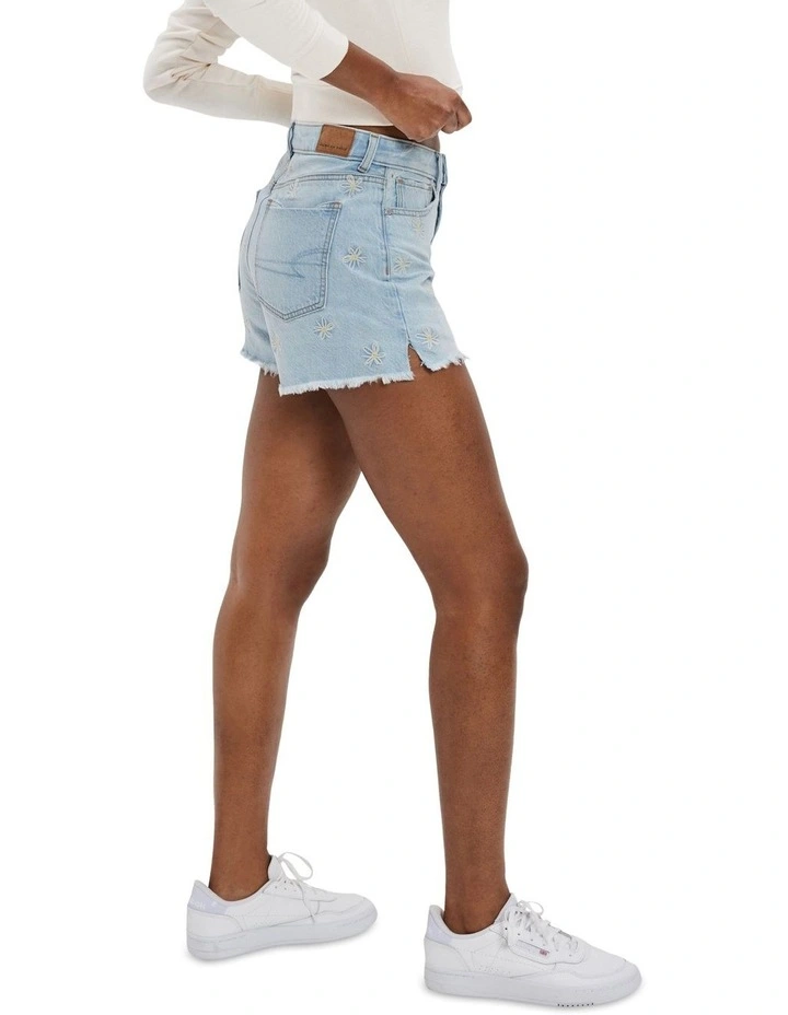 Denim Mom Shorts in Light Bright Indigo