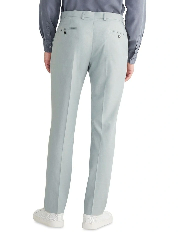 Slim Sharkskin Plain Suit Pant in Green