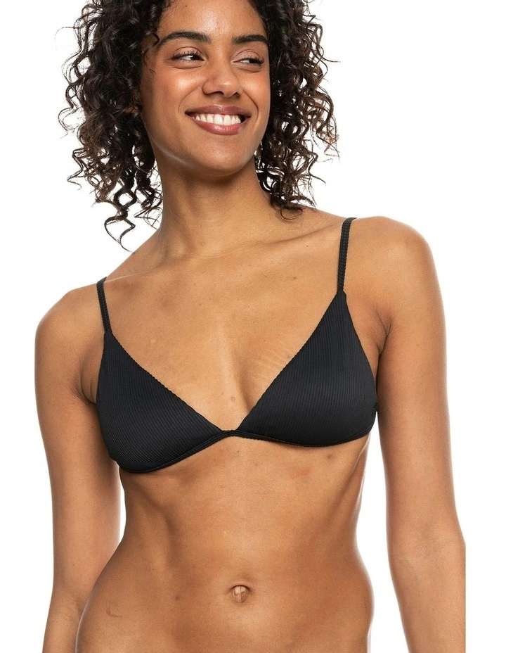 Rib Love The Quiver Tri Bikini Top in Anthracite
