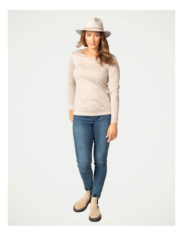 Hedrena Classic Long Sleeve Tee in Beige