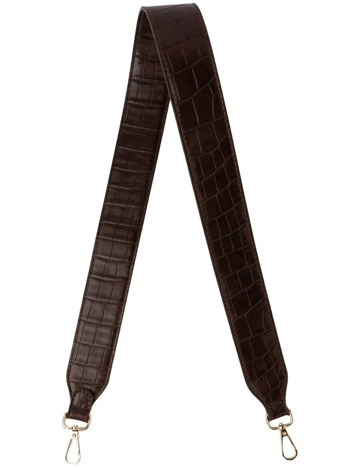 Stone-Pattern PU Strap in Brown