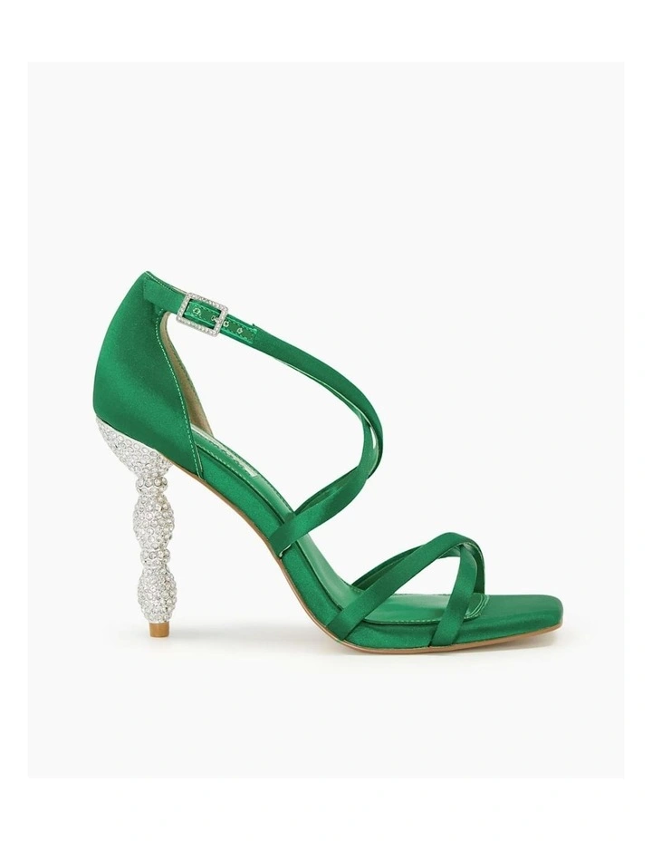 Marvelled Heeled Sandal in Green