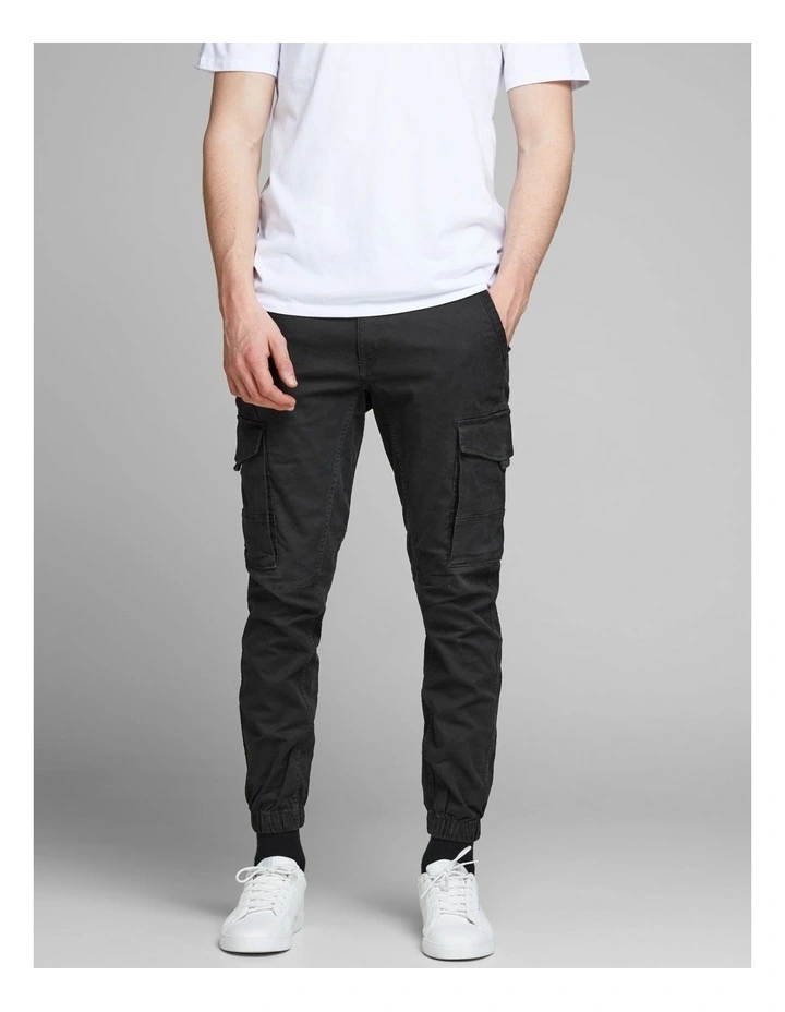 Paul Flake Organic Cotton Cargo Pants in Black