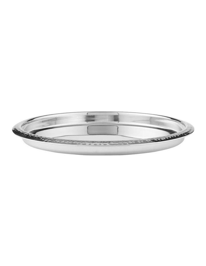 Cocktail & Co Lexington Hammered Round Tray Gift Boxed 35.5x2.5cm in Silver