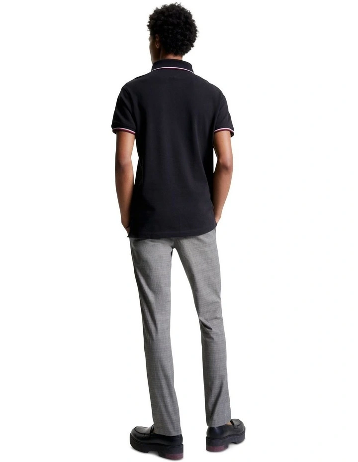 1985 Tipped Slim Polo in Black