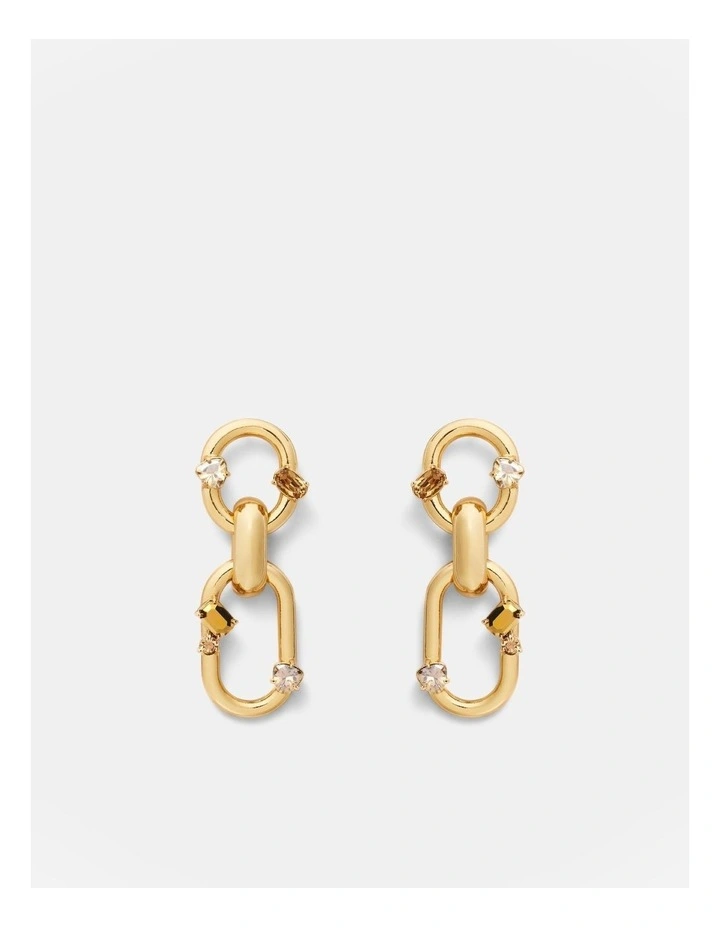 Found Link Drop Earrings in Gold