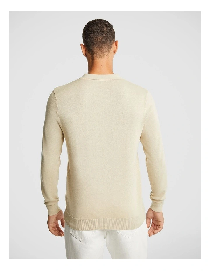 Wizard Polo Knitwear in Natural