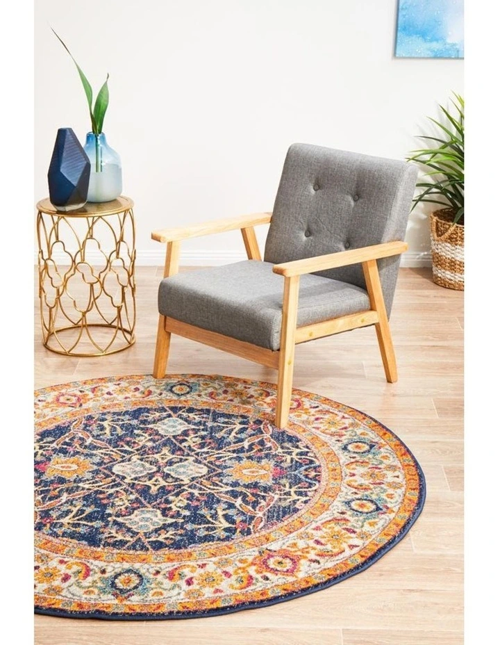 Evoke Splash Transitional Round Rug In Multi