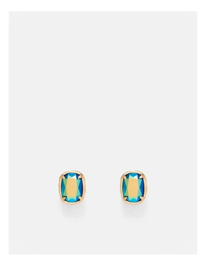 Reflective Stud Earrings in Green