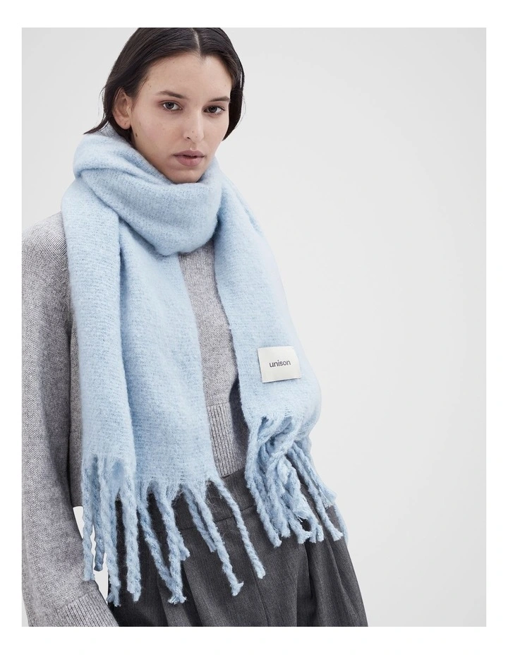 Solid Classic Scarf in Smoke Blue