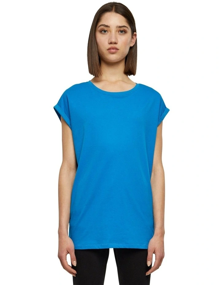 Extended Shoulder Tee in Hawaiian Blue