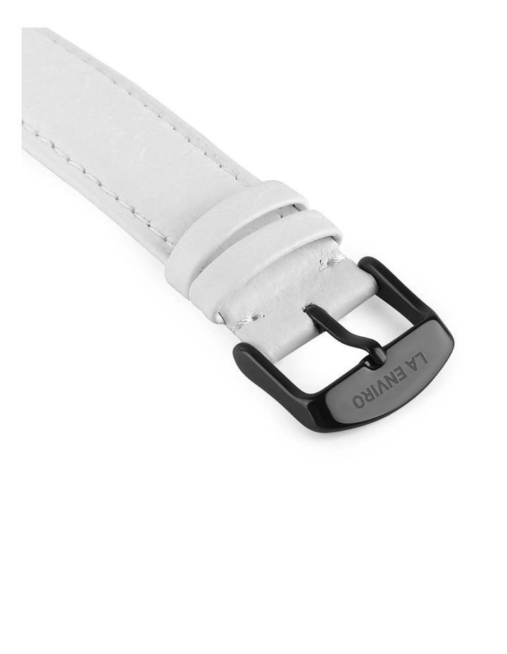 Pineapple Leather 20mm White/Black Strap