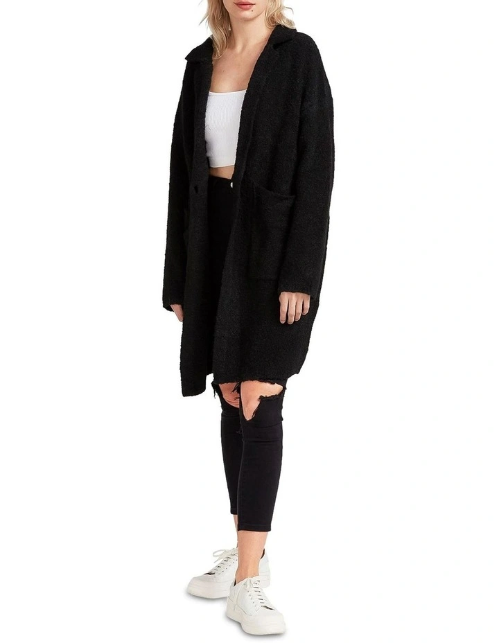 Days Go By Sustainable Blazer Cardigan in Black
