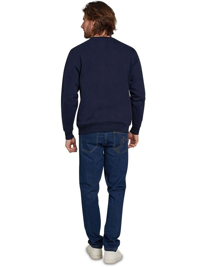 Integrity and Honour Embroided Sweat Top in Navy