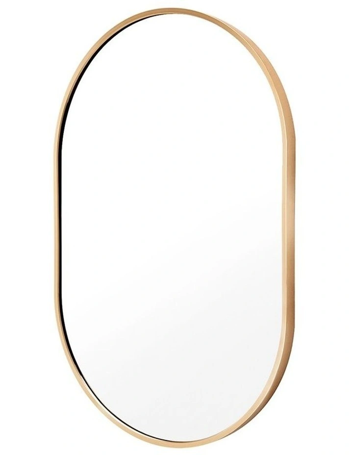 Bathroom Vanity Oval Aluminum Frame Makeup Wall Mirror 50x75cm in Gold