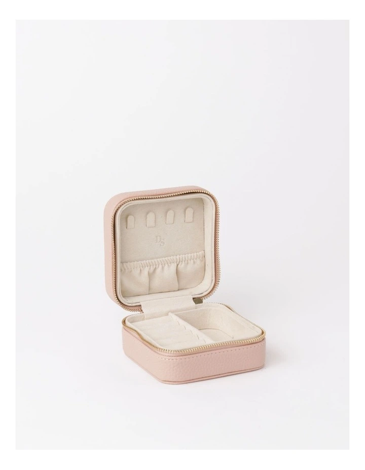 Square Zip Around Jewellery Box in Blush