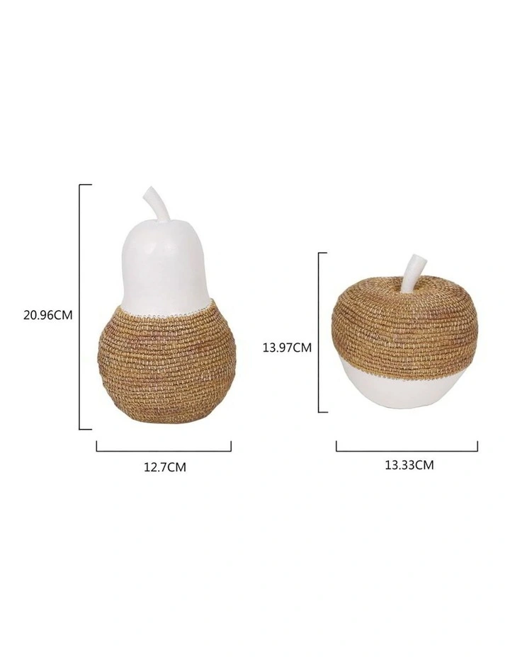 Set of 2 Hamptons Apple & Pear 13x21/13x14cm in Assorted