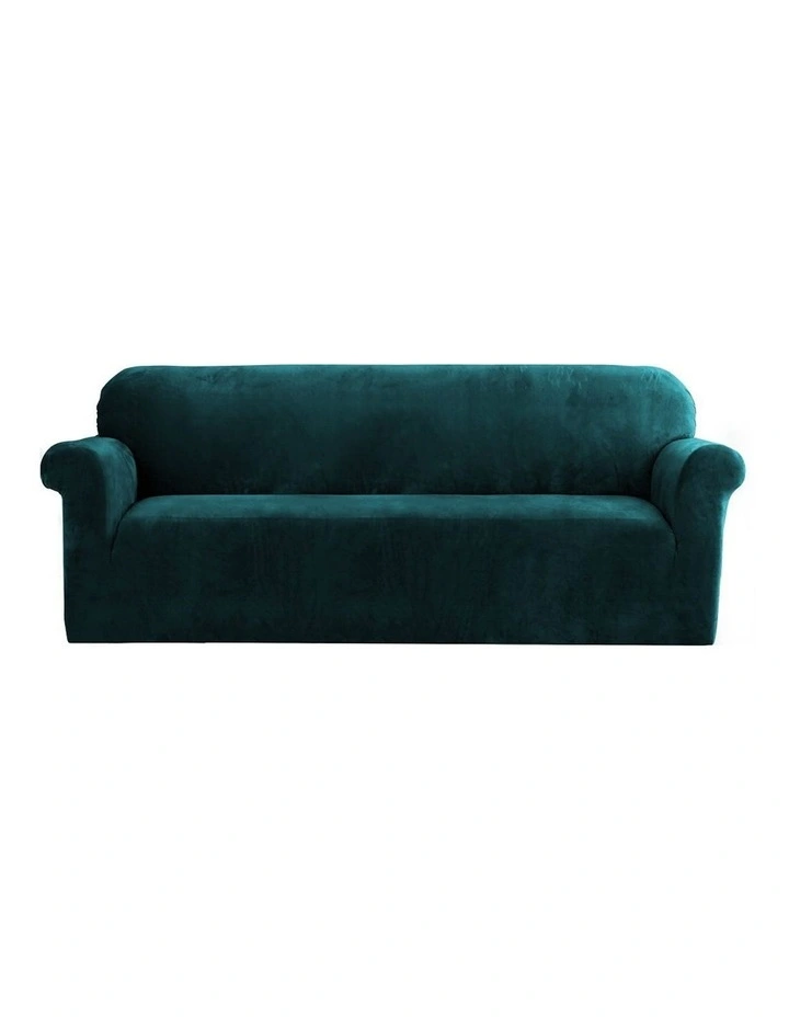 4 Seater Velvet Sofa Cover in Agate Green