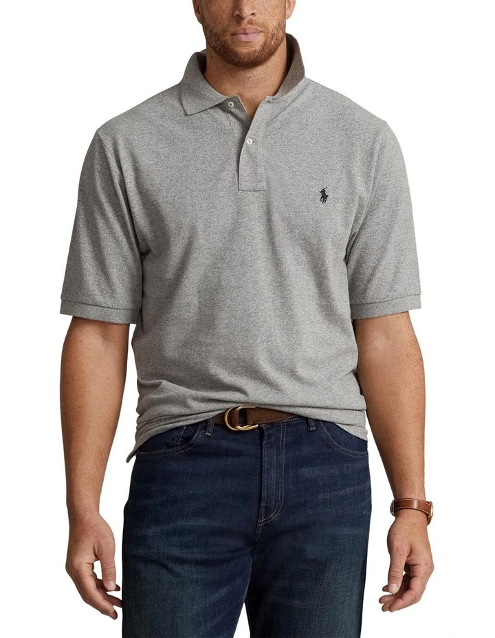 Big & Tall The Iconic Mesh Polo Shirt in Grey