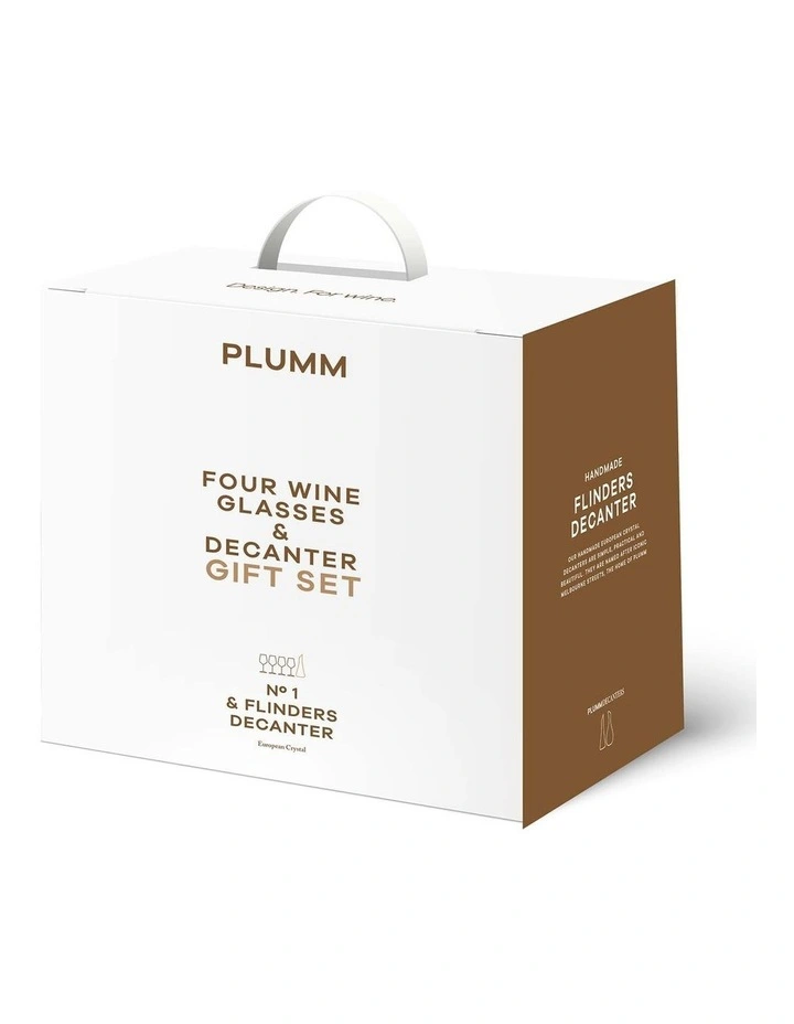 Flinders Decanter and Three Gift Set 4 x No 1 in Clear