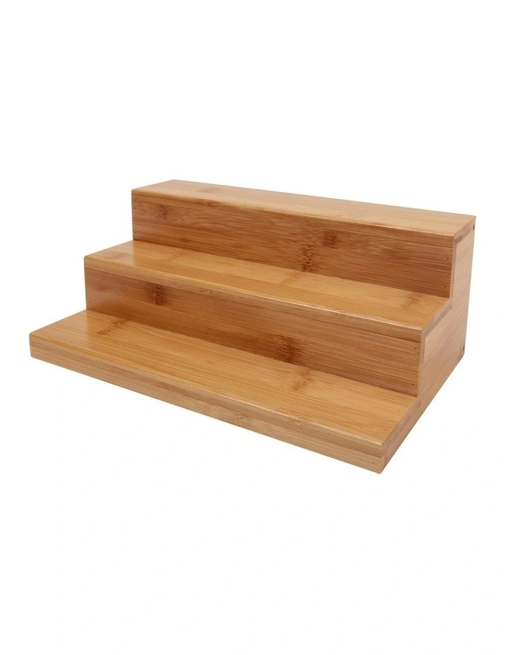 3 Tier Bamboo Spice Rack Countertop Cabinet Organizer in Brown