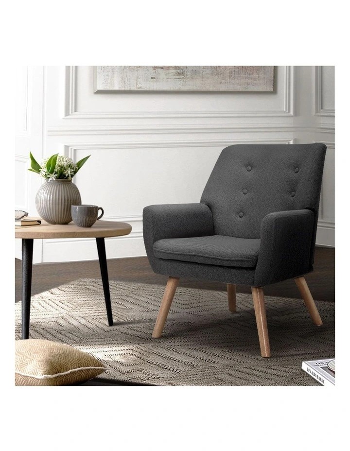 Armchair Tub Single Accent Armchairs Sofa Lounge in Charcoal