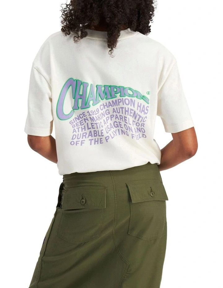 Heritage Wavy Short Sleeve Tee in White Ferrari