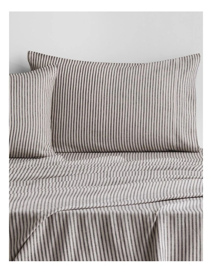 Abbotson Ticking Stripe Flat Sheet in Carbon