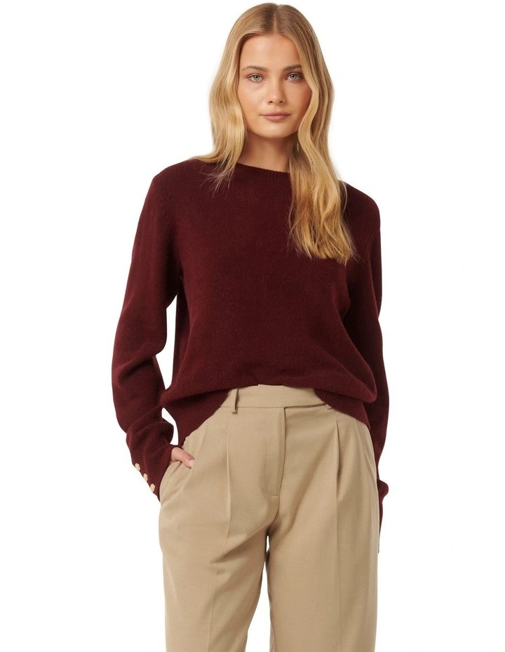 Camille Brushed Knit Jumper in Brown