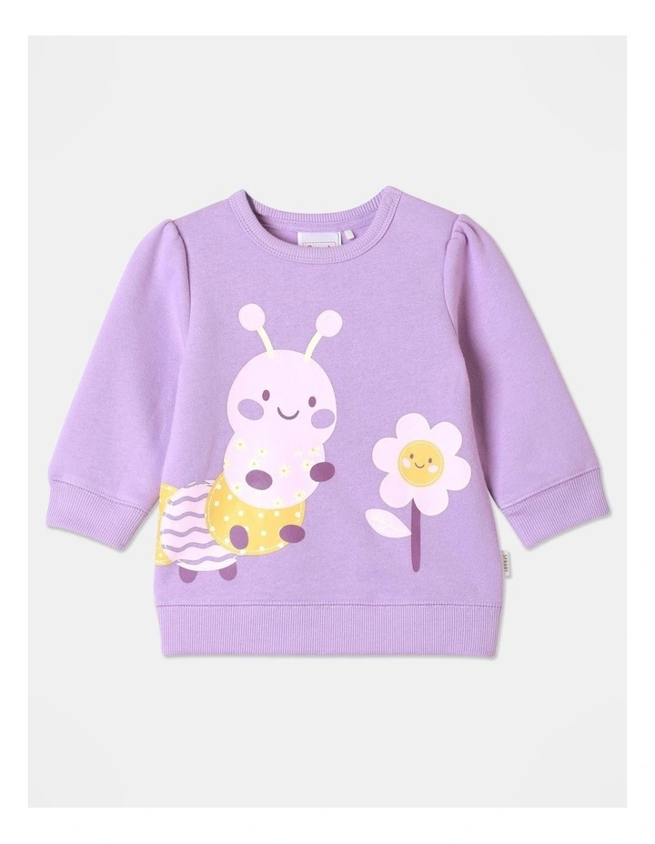 Essential Nature Friends Sweat Top in Light Purple