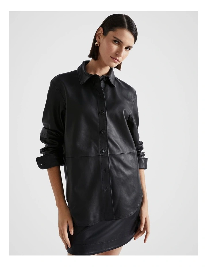 Leather Shirt in Black