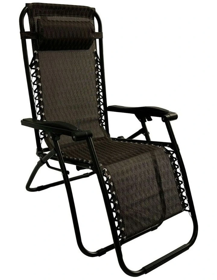 Reclining Sun Beach Deck Lounge Chair in Argyle