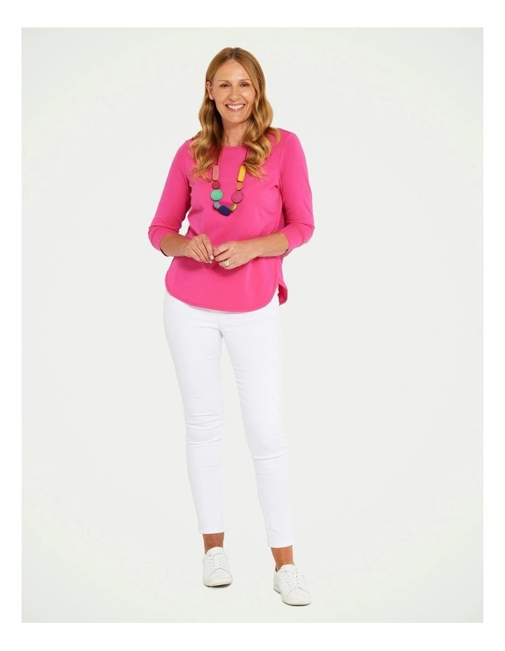 Eternity Modal/Cotton Bind Top in Fuchsia