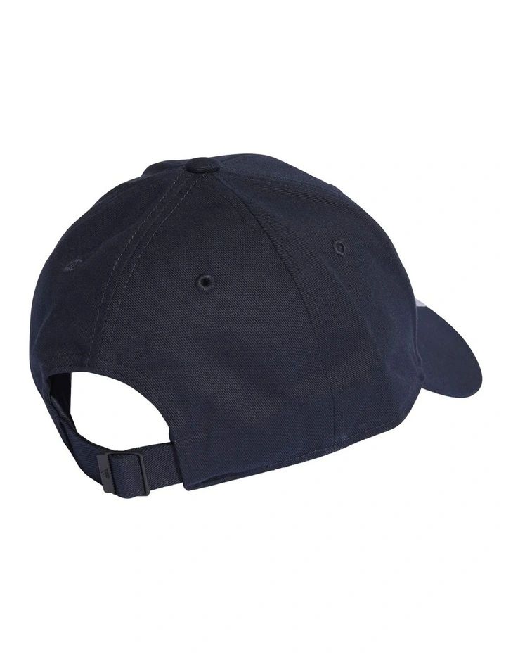 3-Stripes Cotton Twill Baseball Cap in Legend Ink/White