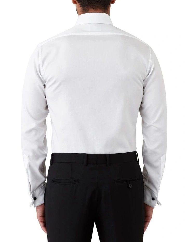 Kent Modern Fit Tuxedo Shirt In White